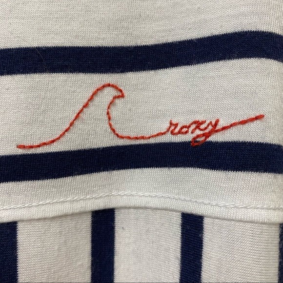 ROXY Short Sleeve Stripe Tie Front T-Shirt - Picture 4 of 4